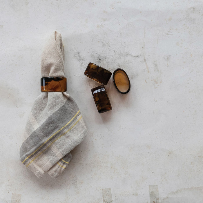 Design Shop Napkin Rings, Tortoise Shell Finish, Set of 4