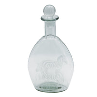 Design Shop 1 Quart Etched Glass Decanter with Zebras & Glass Stopper