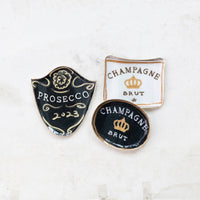 Design Shop Enameled Metal Tray with Gold Edge, Set of 3