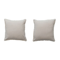 Design Shop 18" Square Cotton Slub Pillow with Eyelash Fringe, Set of 2
