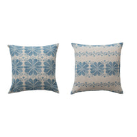 Design Shop 18" Square Cotton & Linen Printed Pillow, Set of 2