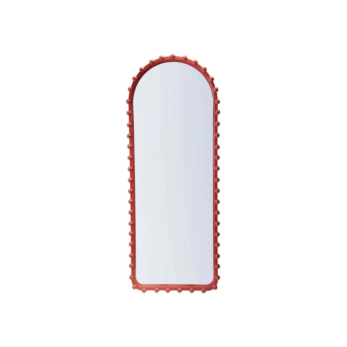 Design Shop Wood Ball Framed Arched Wall Mirror, Pink