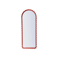 Design Shop Wood Ball Framed Arched Wall Mirror, Pink