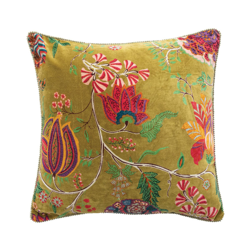 Design Shop 20" Square Cotton Blend Velvet Printed Pillow
