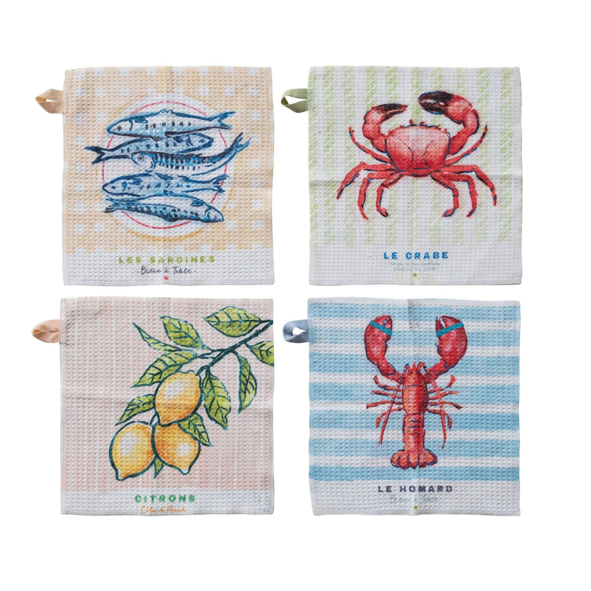 Design Shop Printed Recycled Microfiber Dish Cloth, Set of 4