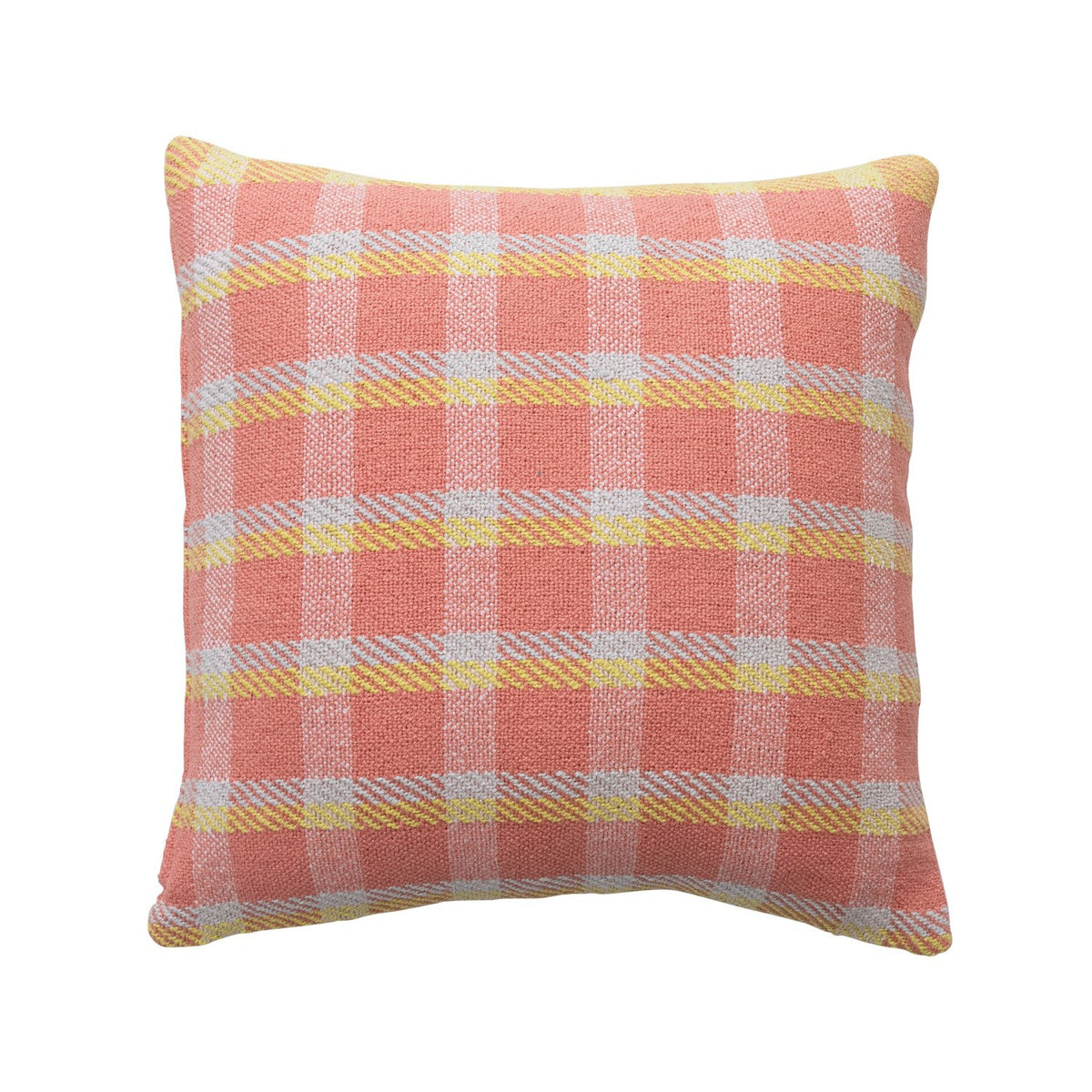 Design Shop 20" Square Woven Recycled Cotton Pillow Plaid