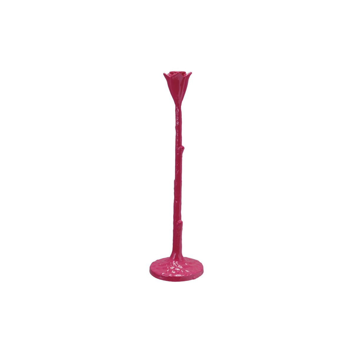 Design Shop Cast Iron Flower Shaped Taper Holder, Fuchsia Color
