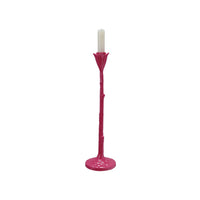 Design Shop Cast Iron Flower Shaped Taper Holder, Fuchsia Color