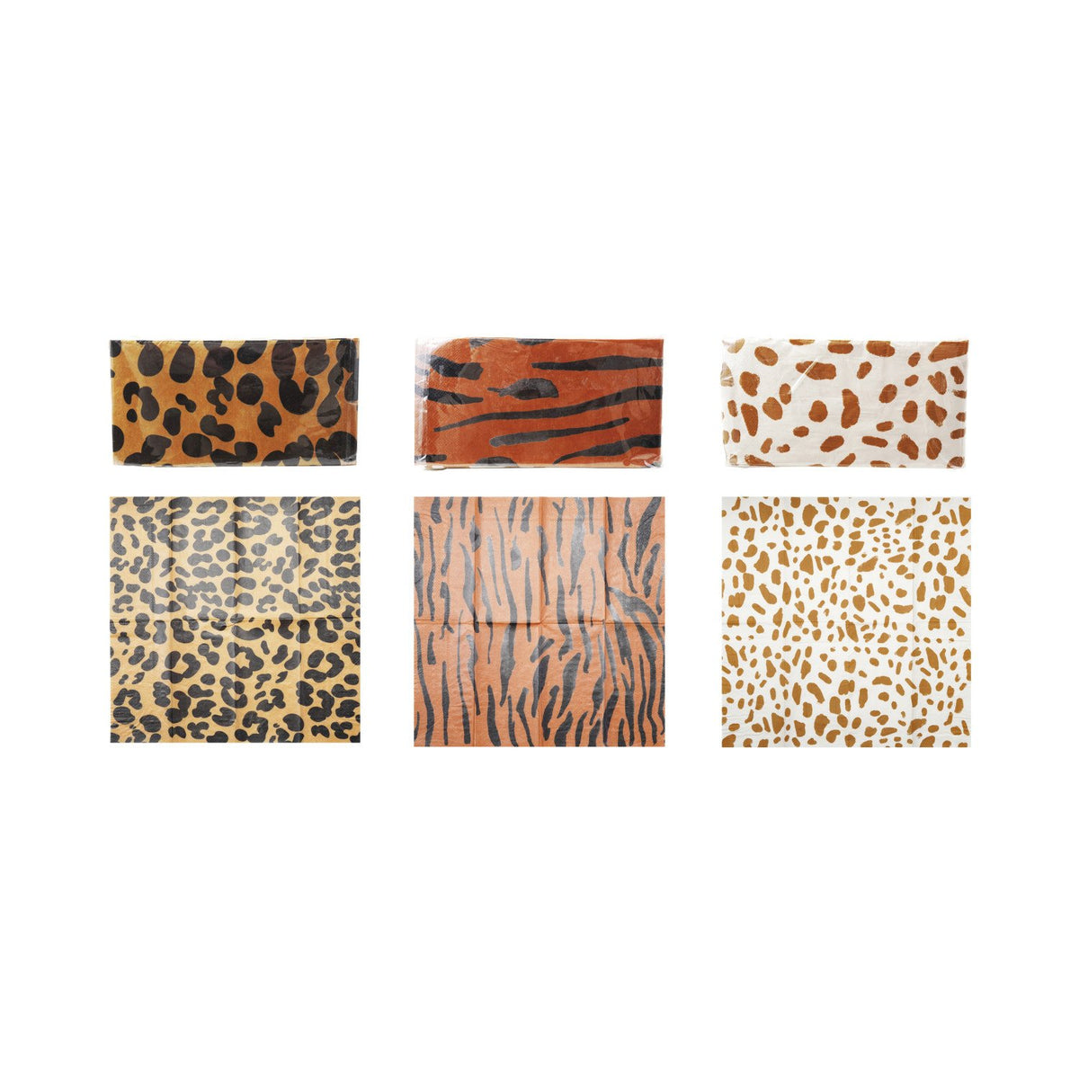 Design Shop Paper Napkins with Animal Print Pattern, Set of 3