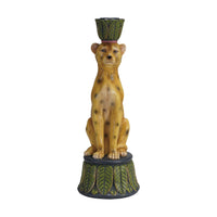 Design Shop Resin Cheetah/Palm Leaf Taper Holder