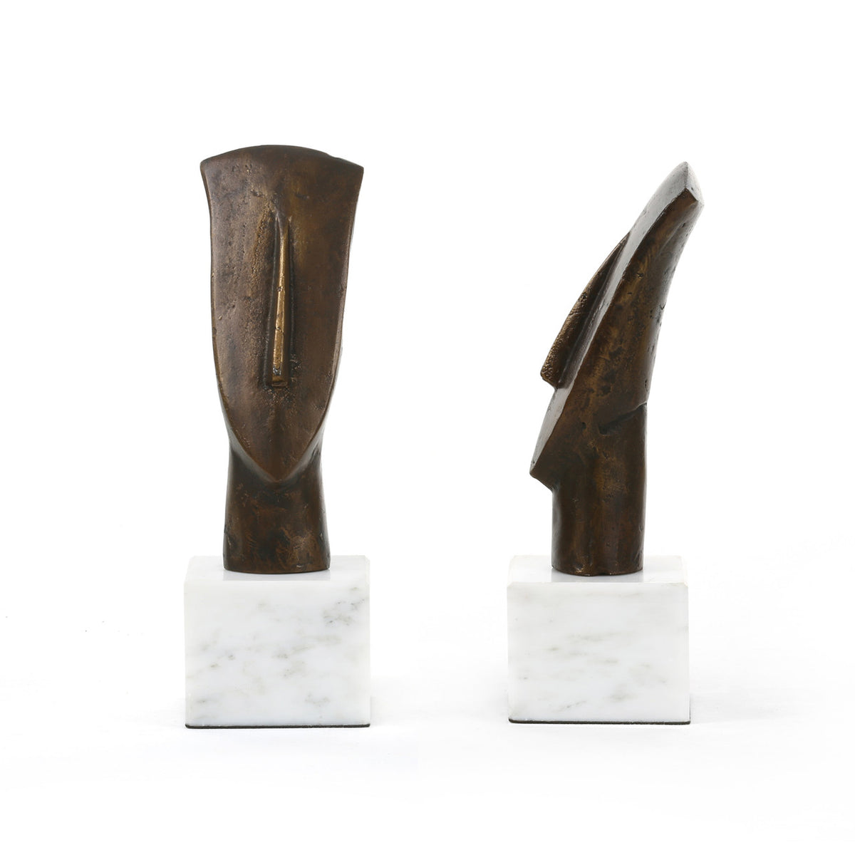 Villa & House Delos Head Statue (Pair), Bronze