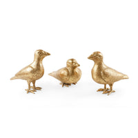 Villa & House Doves Statue Set of 3, Gold Leaf