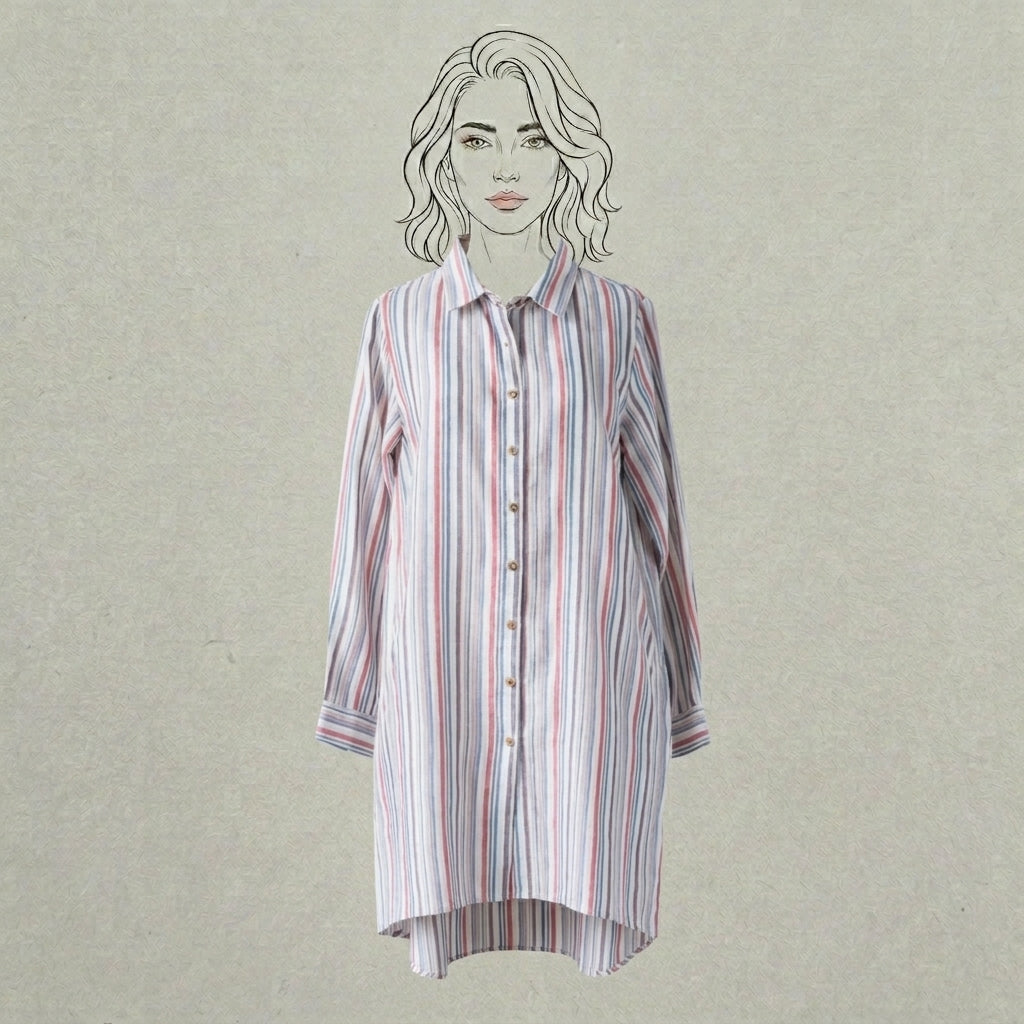 Design Shop Double Cloth Bianca Tunic, Multi-Stripe, Large