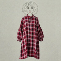 Design Shop Rayon Jill Plaid Dress, Extra Large