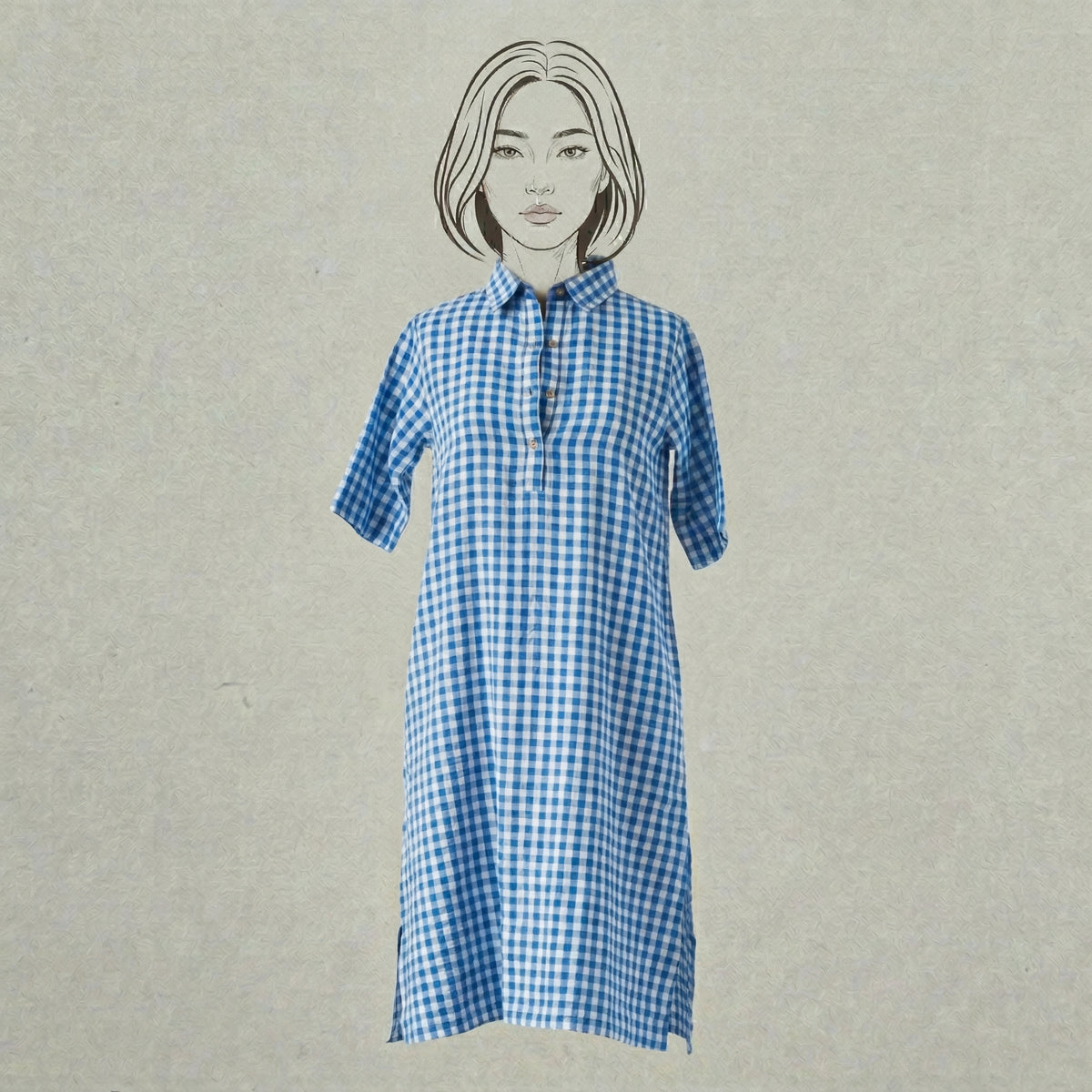 Design Shop Cotton Seer Sucker Veronica Dress, Extra Large