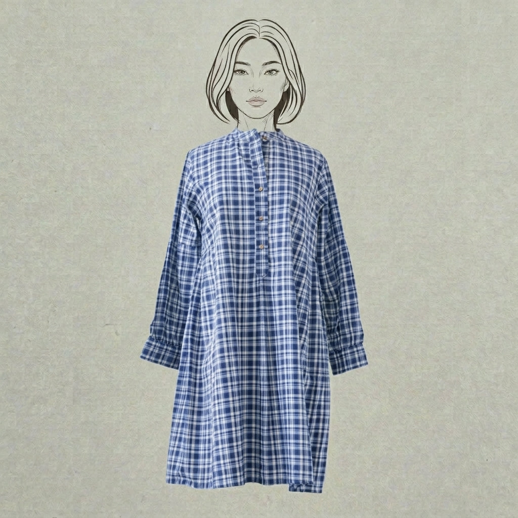 Design Shop Cotton Madras Plaid Tunic, Extra Large