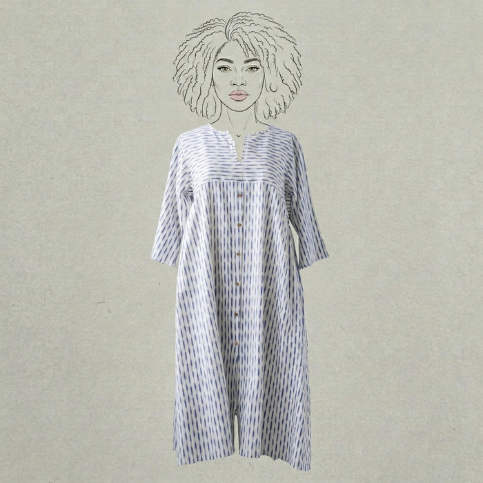 Design Shop Cotton Double Ikat Dress, Large