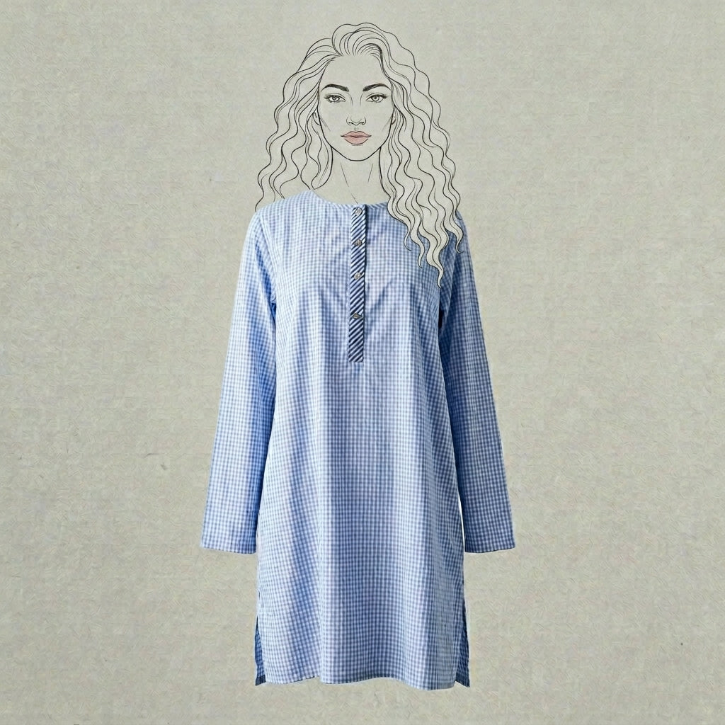Design Shop Cotton Woven Gingham Nellie Shirt, Small