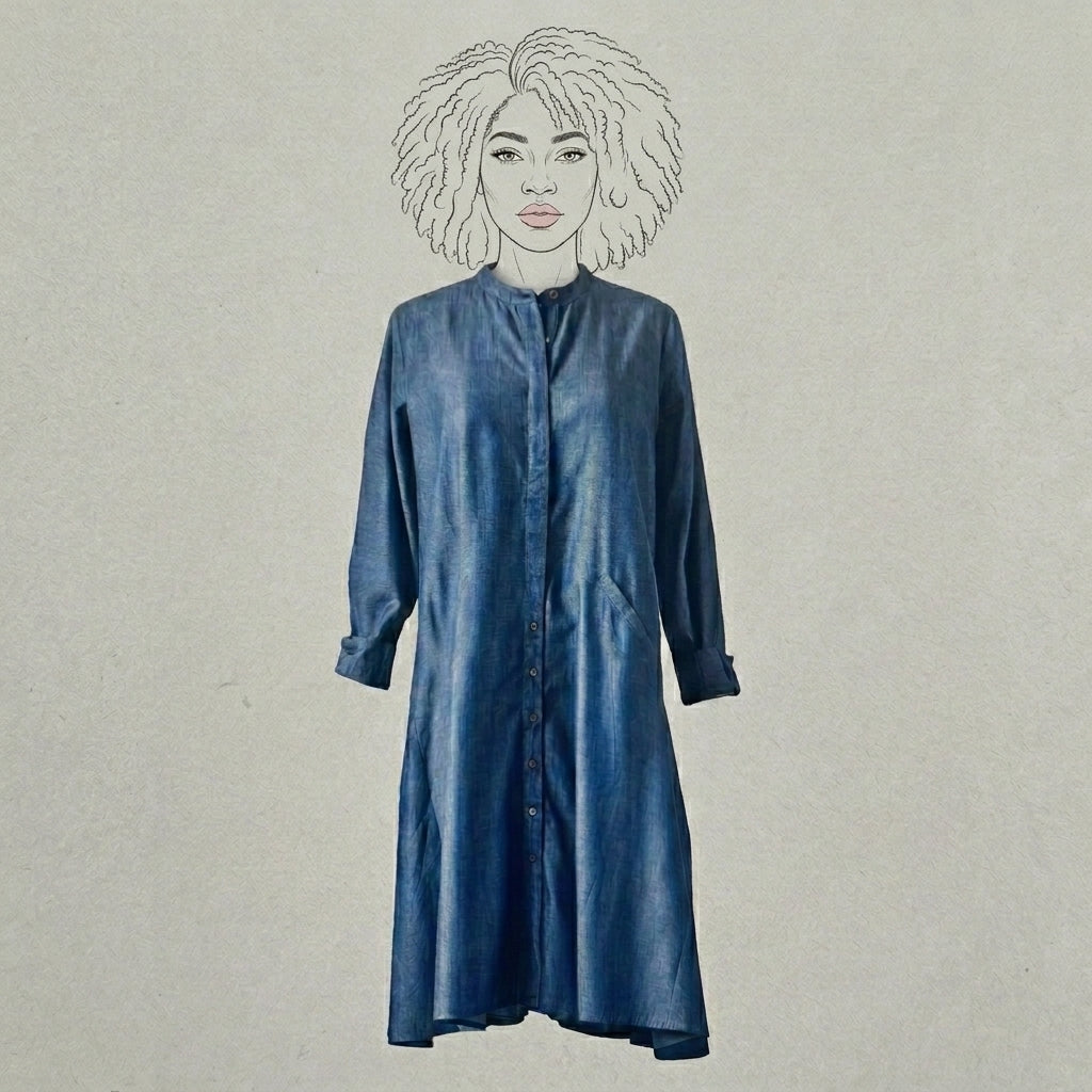 Design Shop Cotton Chambray Gracie Dress, Medium