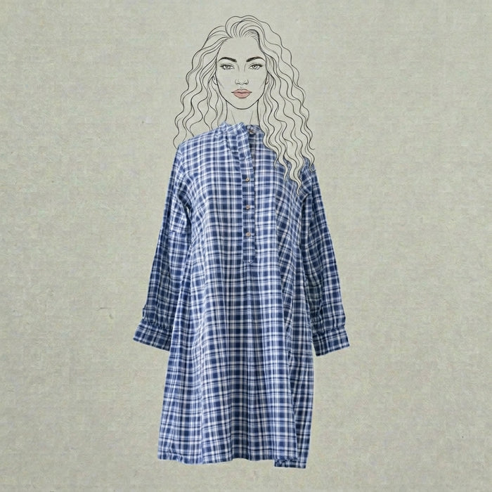 Design Shop Cotton Madras Plaid Tunic, Medium