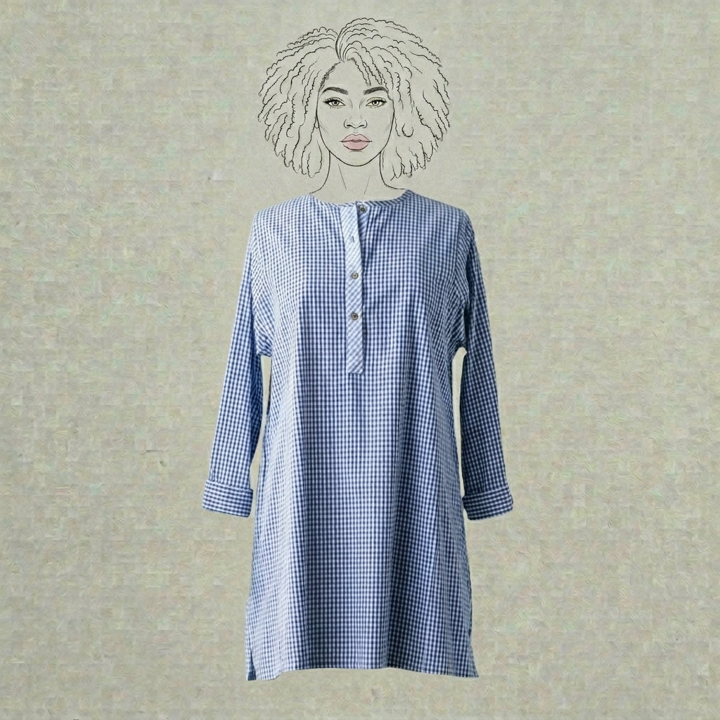 Design Shop Cotton Woven Gingham Nellie Shirt, Large