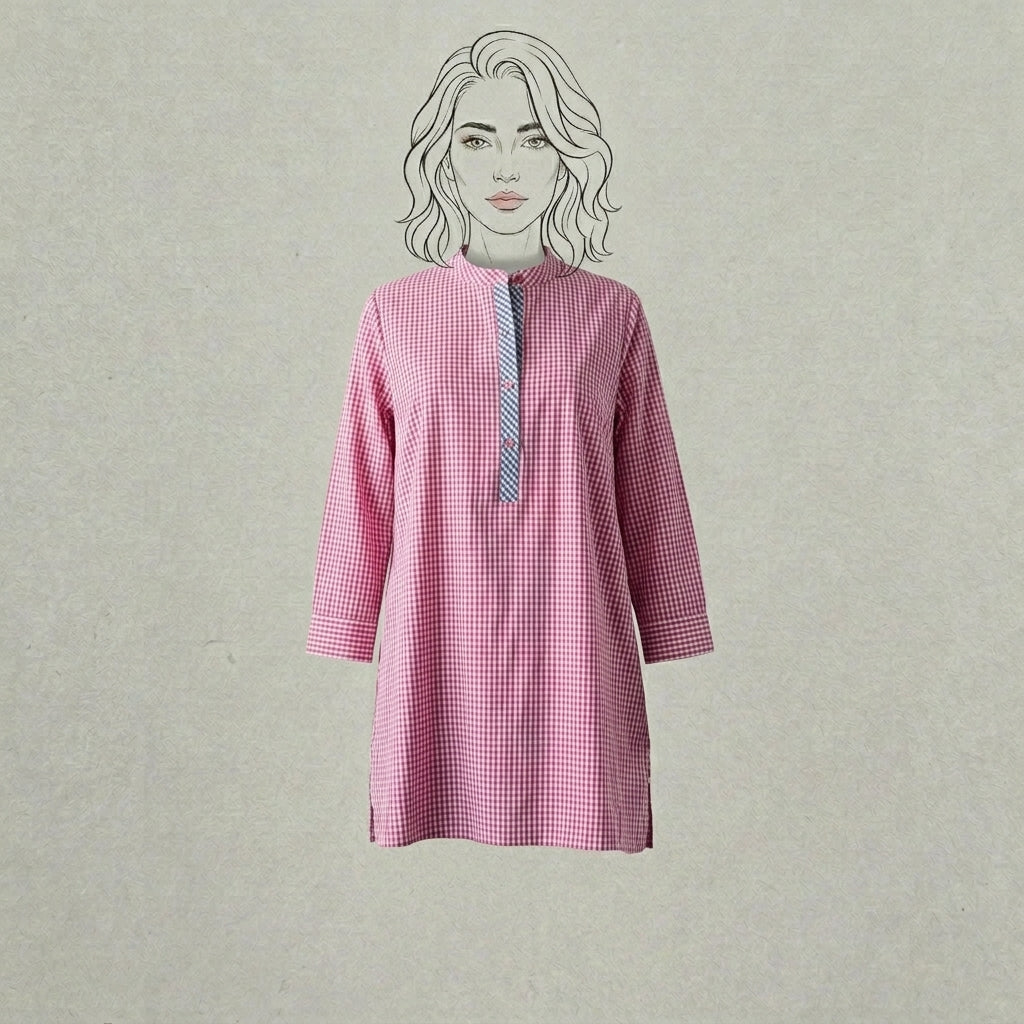 Design Shop Cotton Woven Gingham Nellie Shirt, Extra Large
