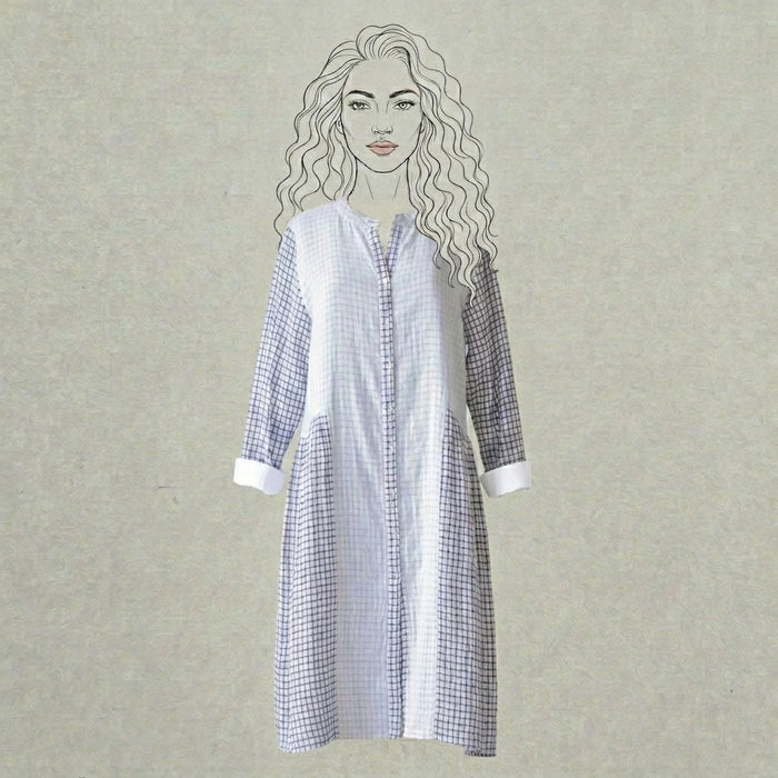 Design Shop Double Cloth Cotton Mason Dress, Medium