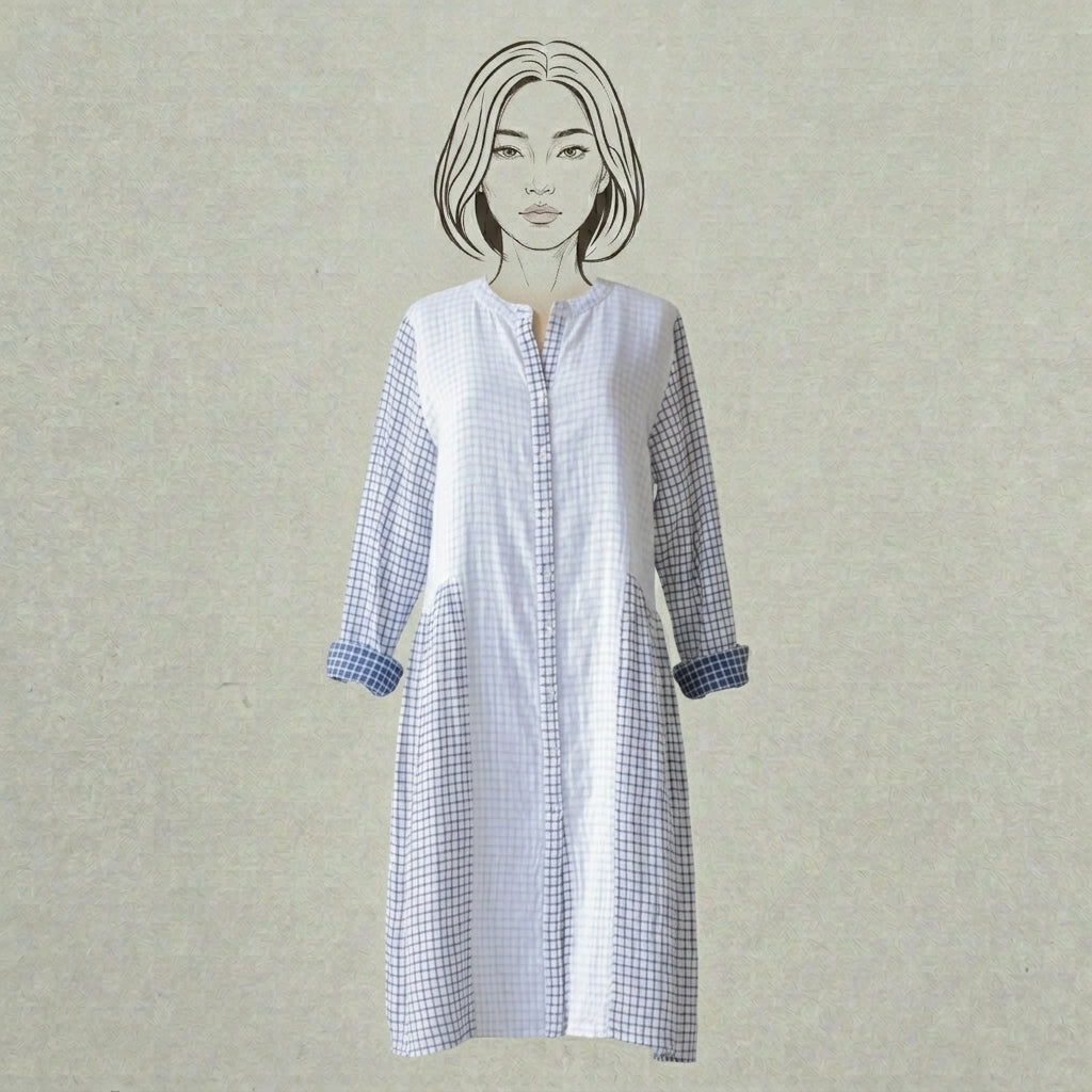 Design Shop Double Cloth Cotton Mason Dress, Large