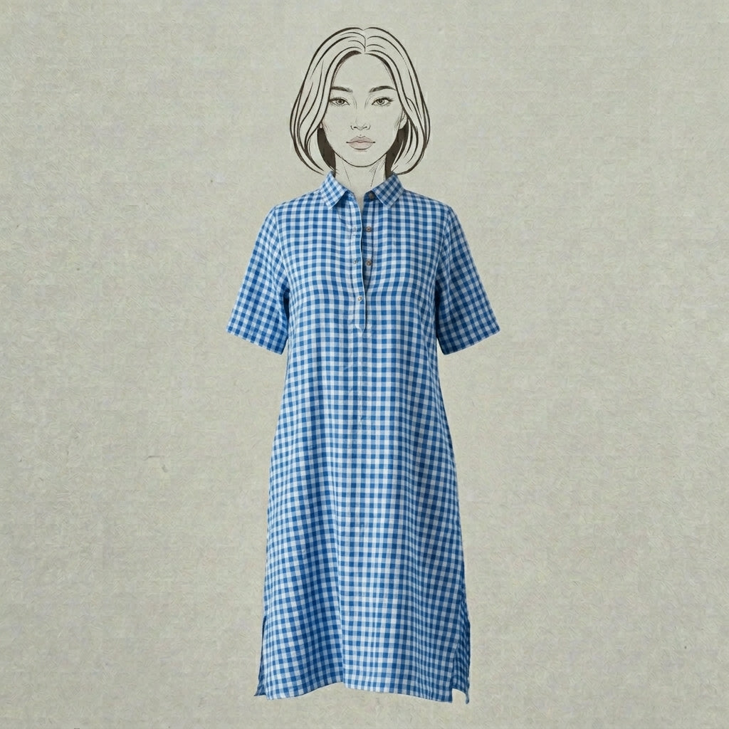 Design Shop Cotton Seer Sucker Veronica Dress, Large