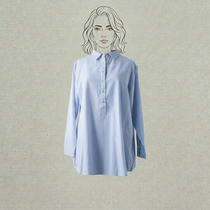 Design Shop Cotton Striped Classic Tunic, Medium