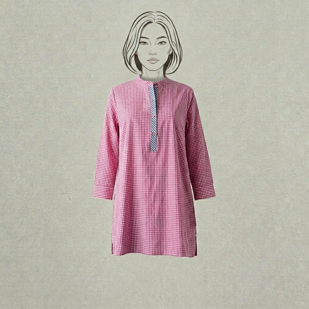 Design Shop Cotton Woven Gingham Nellie Shirt, Large