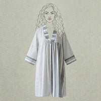 Design Shop Cotton Yarn Dyed Isabella Duster, Medium