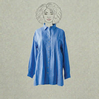 Design Shop Cotton Voile Pleated Favorite Shirt, Large