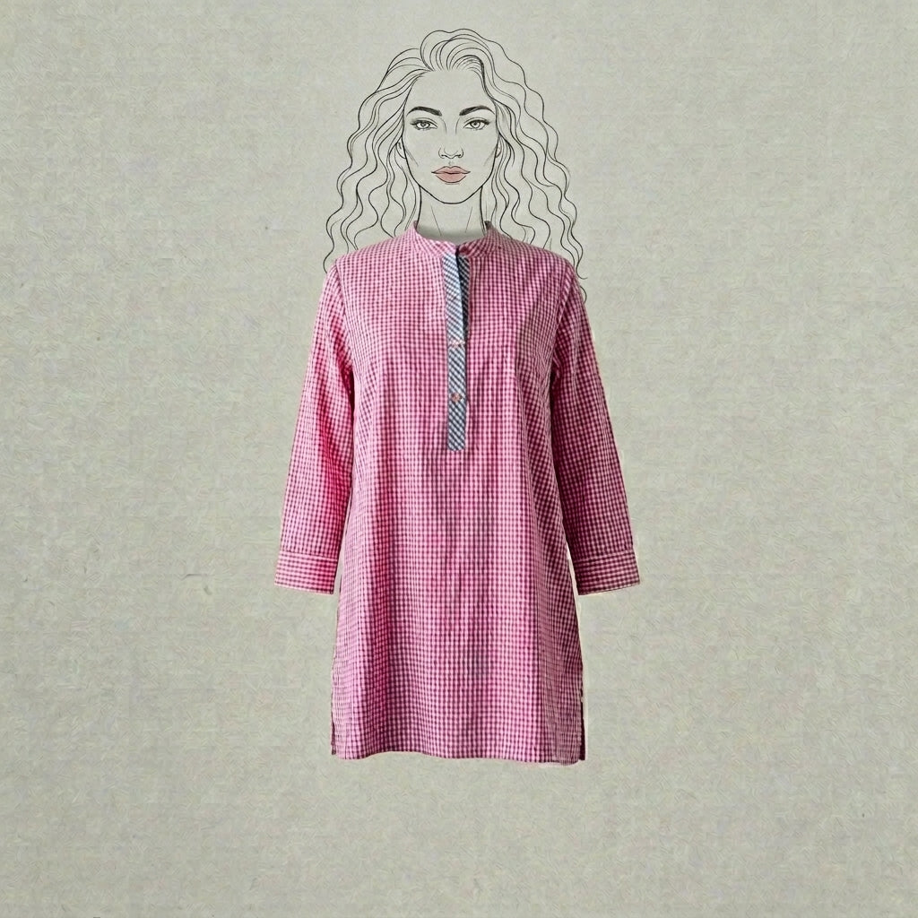 Design Shop Cotton Woven Gingham Nellie Shirt, Medium