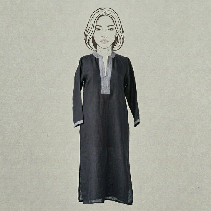 Design Shop Linen Palm Caftan, Extra Small