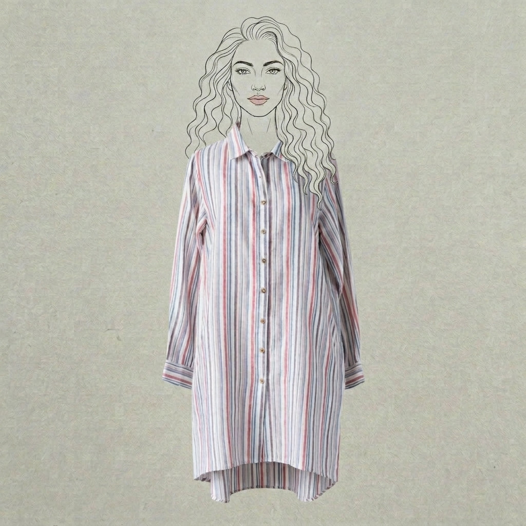 Design Shop Double Cloth Bianca Tunic, Multi-Stripe, Small