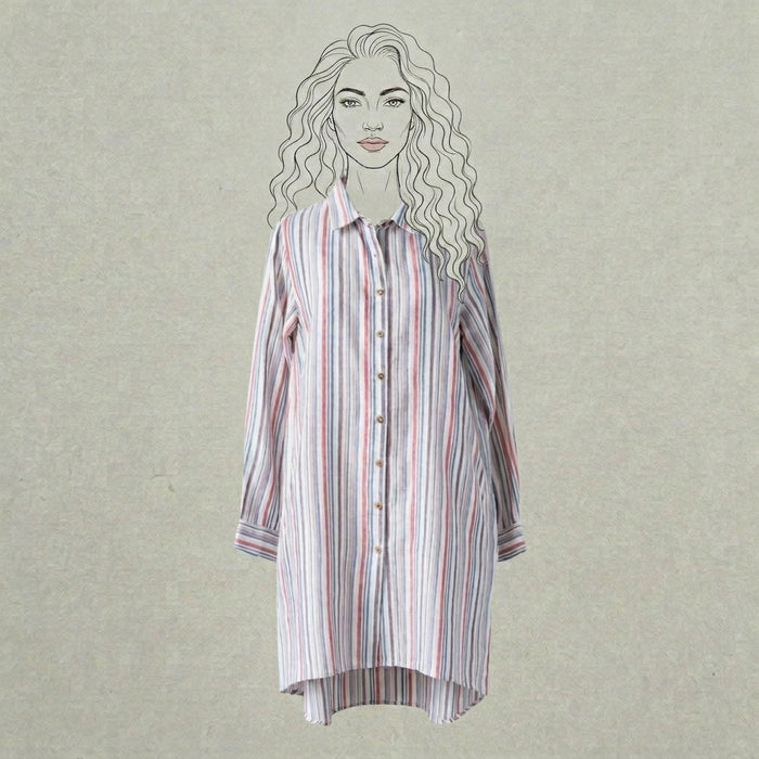 Design Shop Double Cloth Bianca Tunic, Multi-Stripe, Small