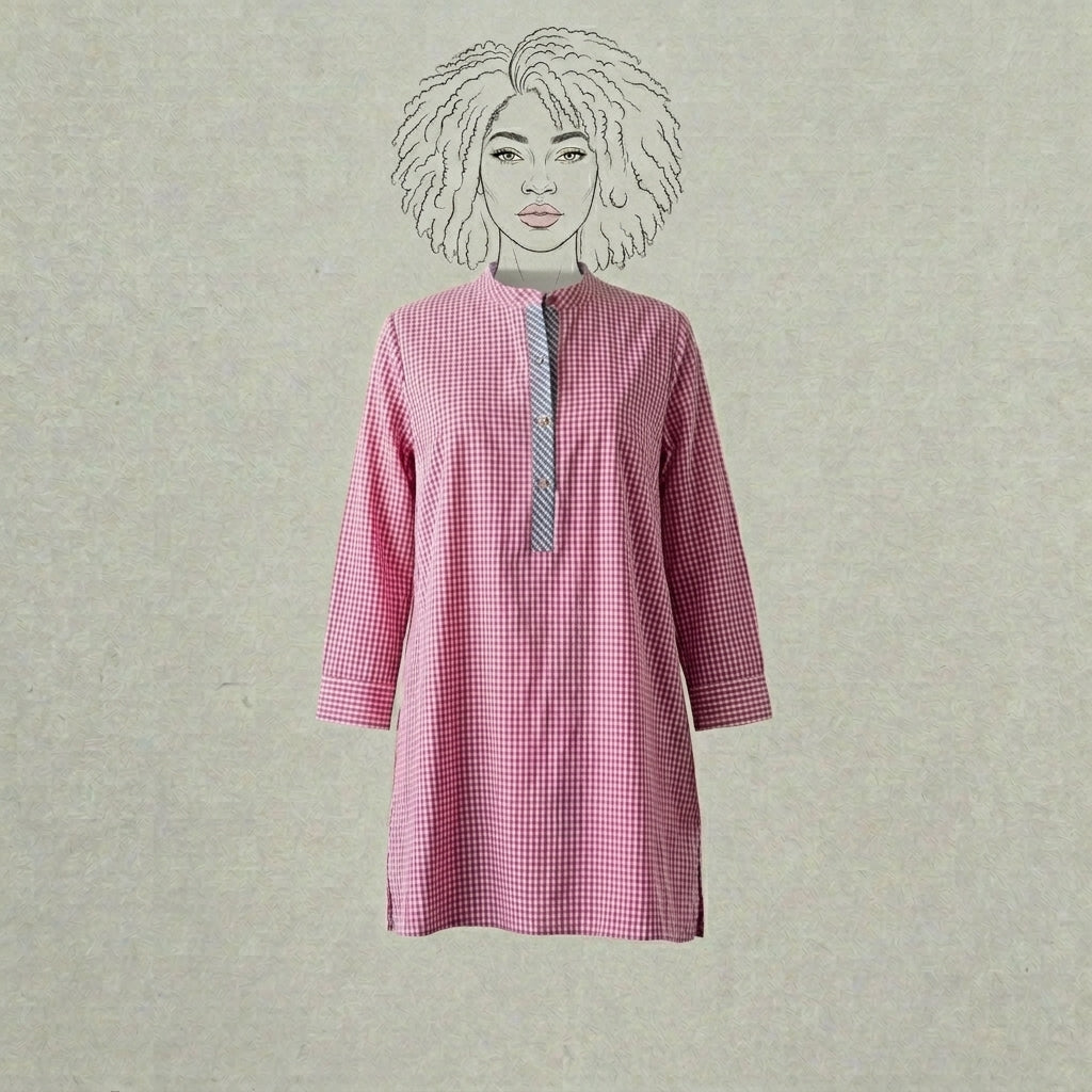 Design Shop Cotton Woven Gingham Nellie Shirt, Small