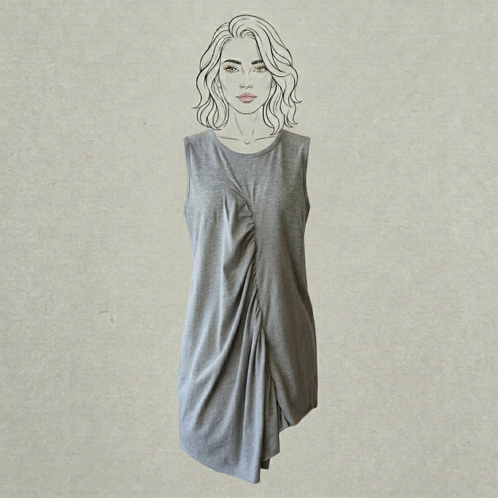 Design Shop Side Drape Libby Sleeveless T Shirt, Small/Medium
