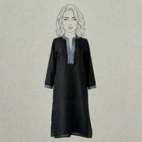 Design Shop Linen Palm Caftan, Extra Large
