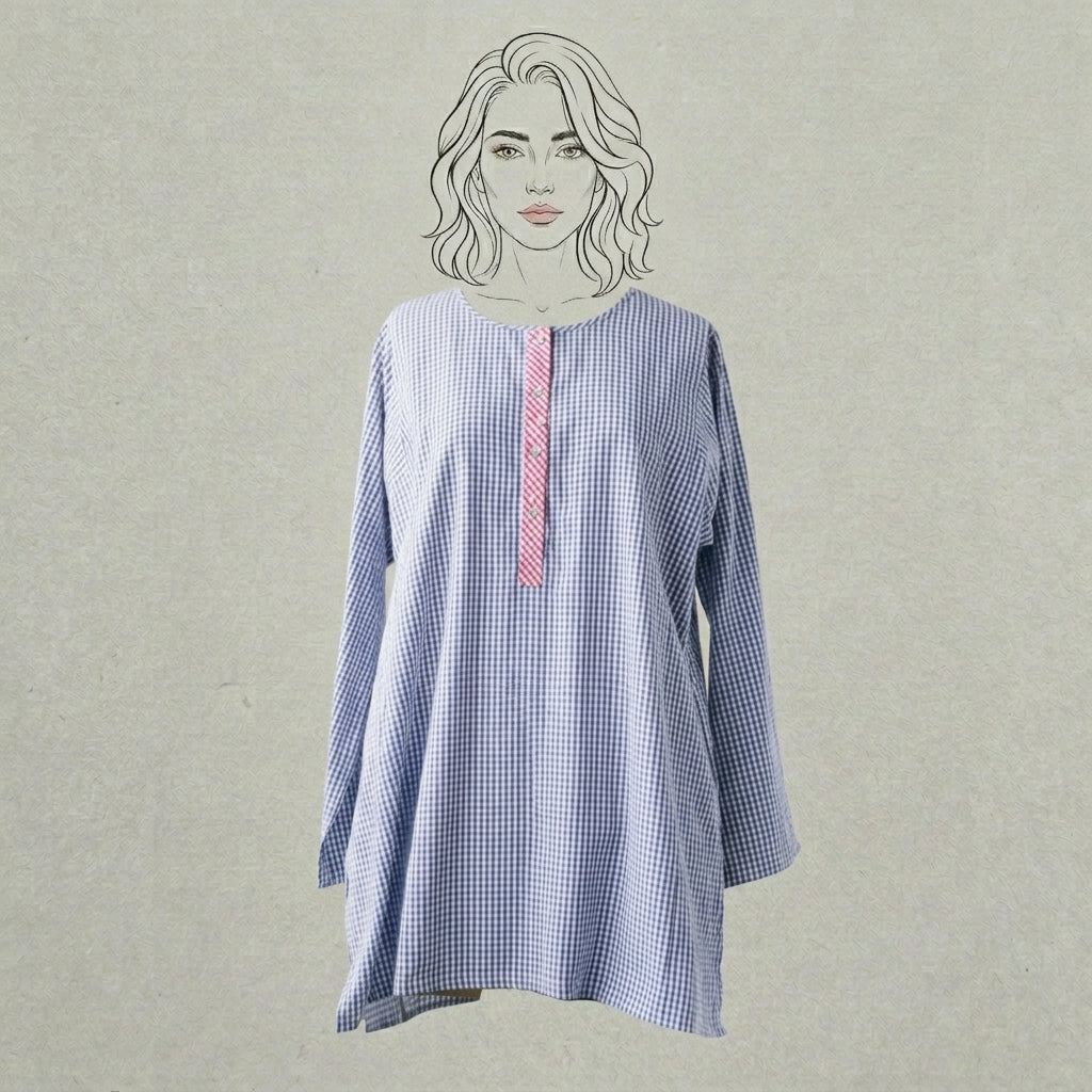 Design Shop Cotton Woven Gingham Nellie Shirt, Small