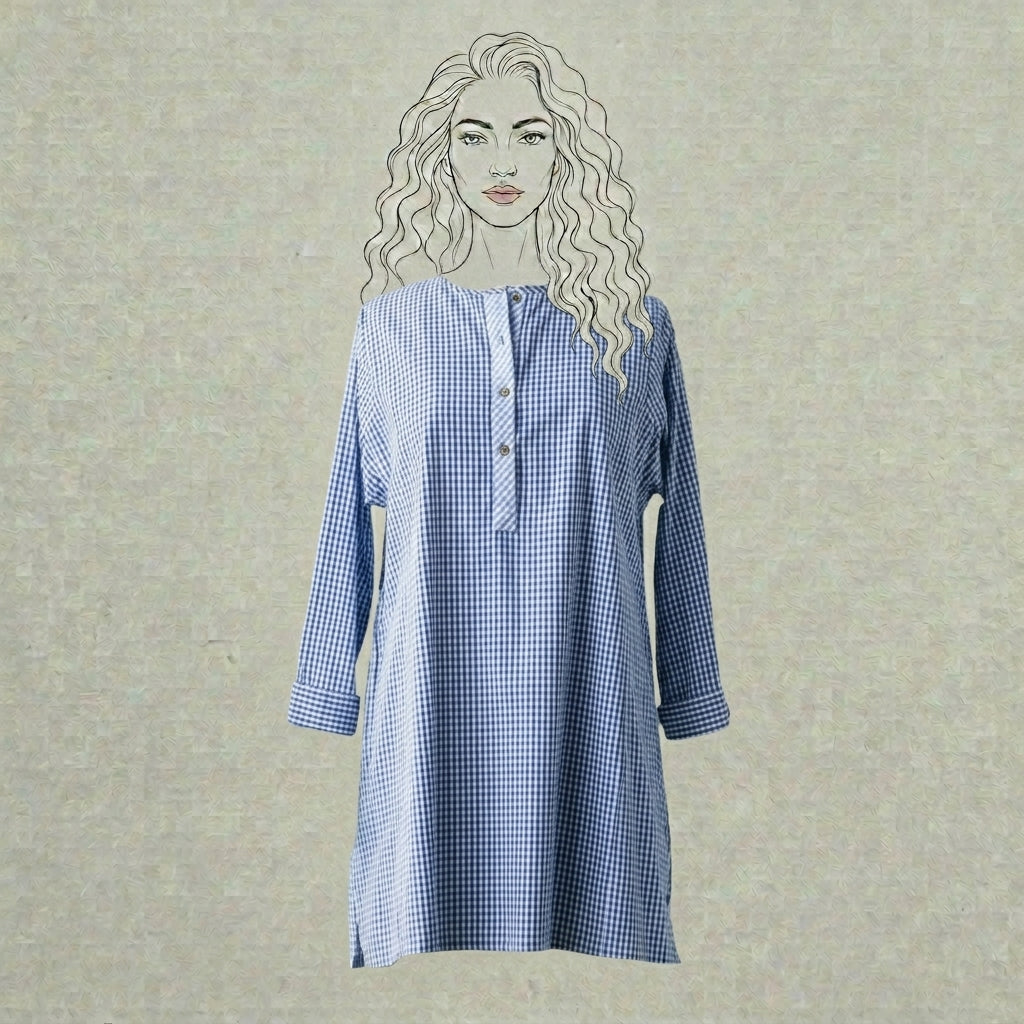 Design Shop Cotton Woven Gingham Nellie Shirt, Large