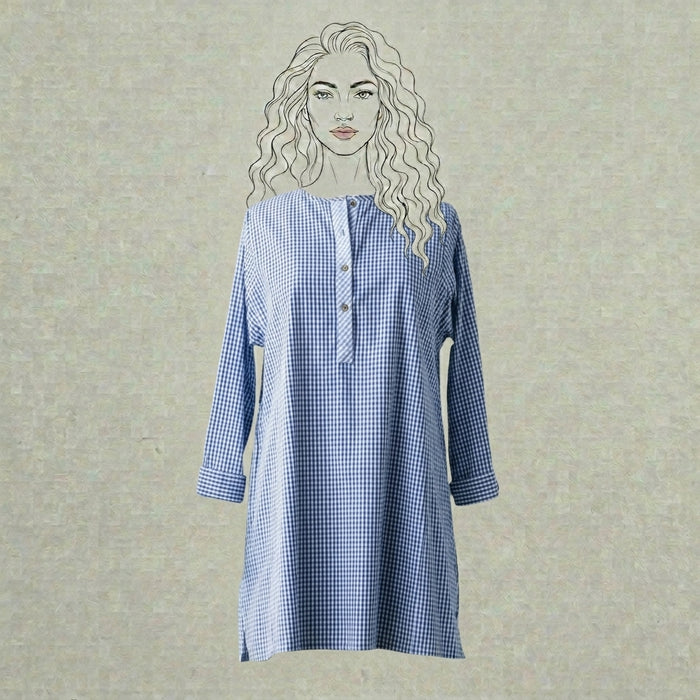 Design Shop Cotton Woven Gingham Nellie Shirt, Large