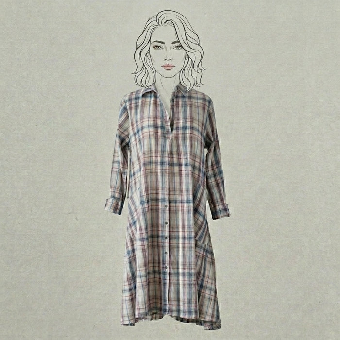 Design Shop Cotton Kayla Tunic, Multi-Plaid, Medium