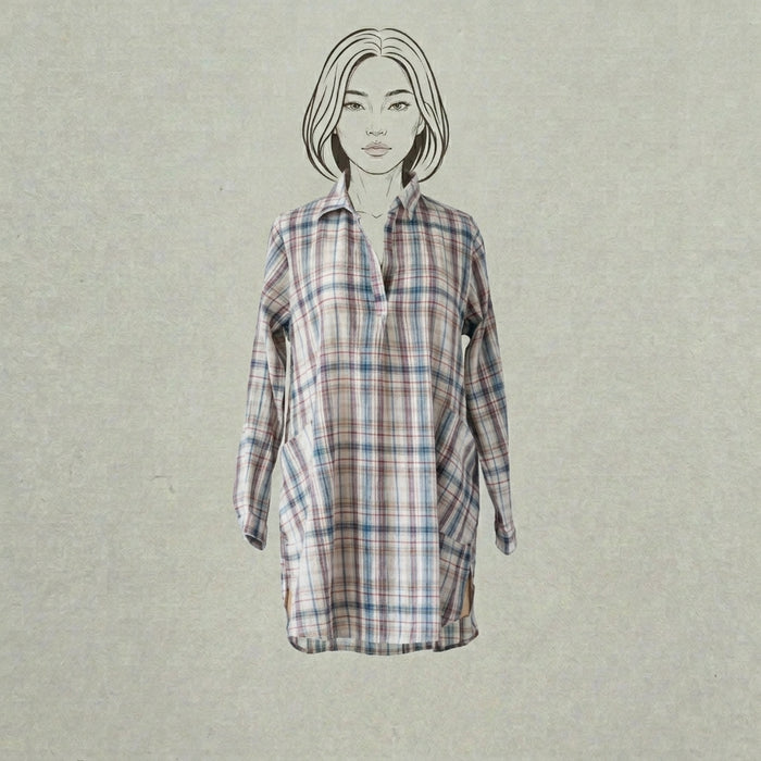 Design Shop Cotton Kayla Tunic, Multi-Plaid, Small