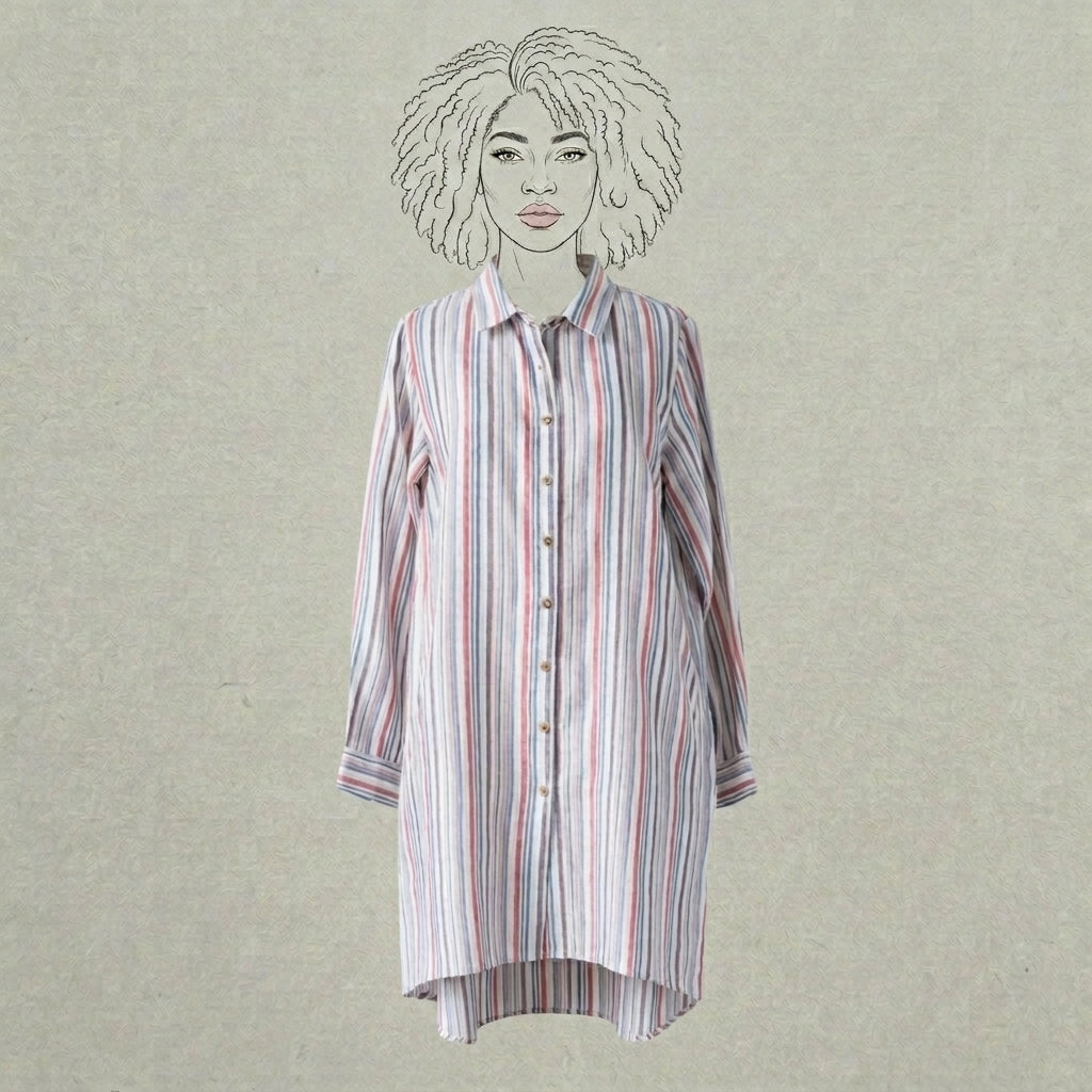 Design Shop Double Cloth Bianca Tunic, Multi-Stripe, Medium