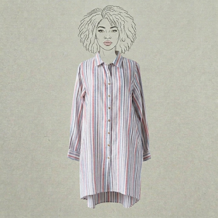 Design Shop Double Cloth Bianca Tunic, Multi-Stripe, Medium