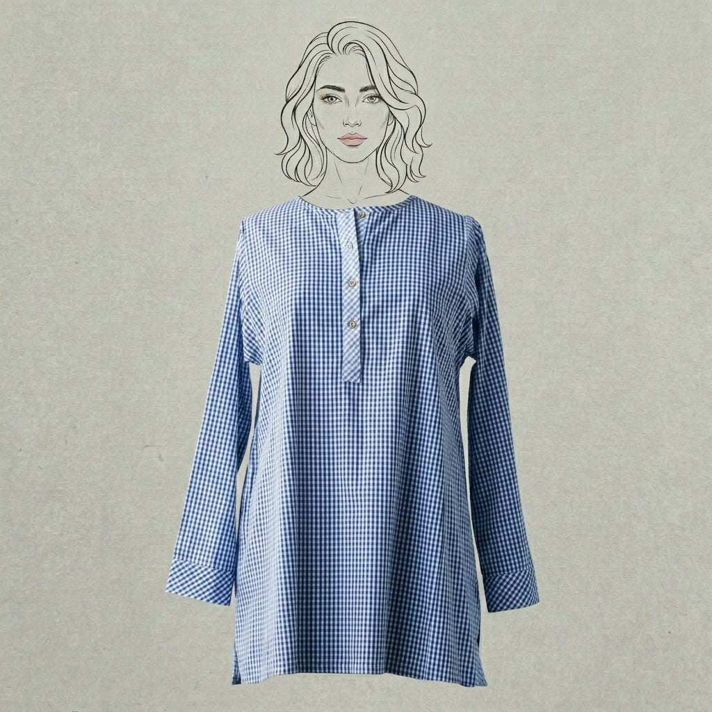 Design Shop Cotton Woven Gingham Nellie Shirt, Extra Large