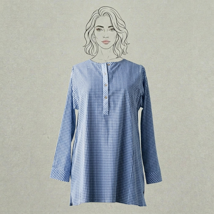 Design Shop Cotton Woven Gingham Nellie Shirt, Extra Large