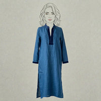 Design Shop Linen Palm Caftan, Extra Small